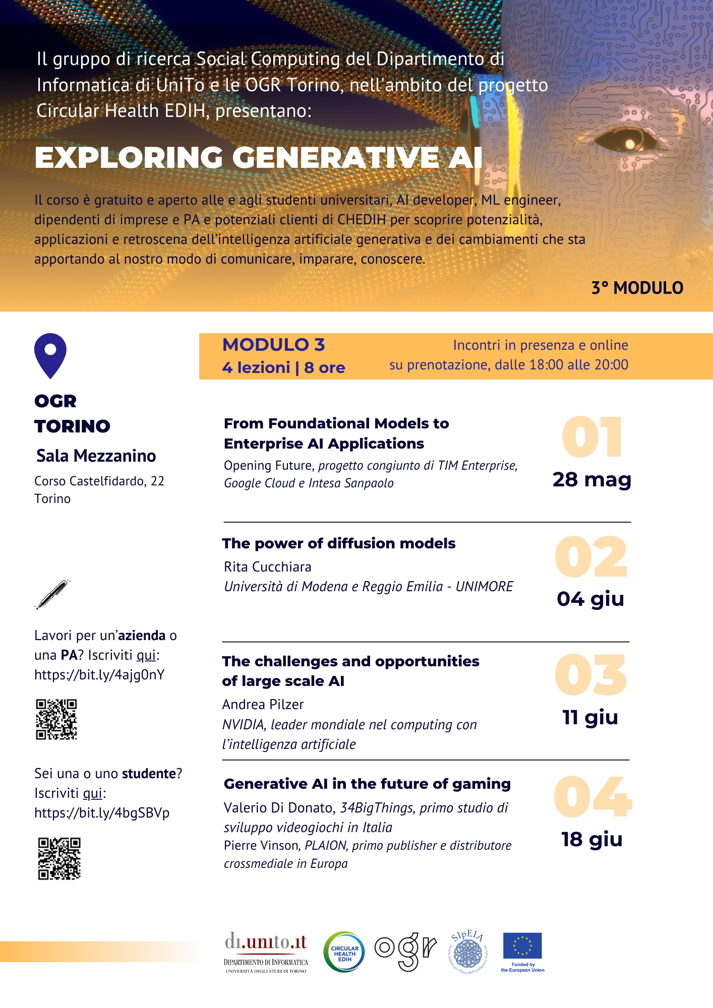 Registrazione della lezione “Generative AI in the future of gaming” del corso Exploring Generative AI – 18 giugno, ore 18