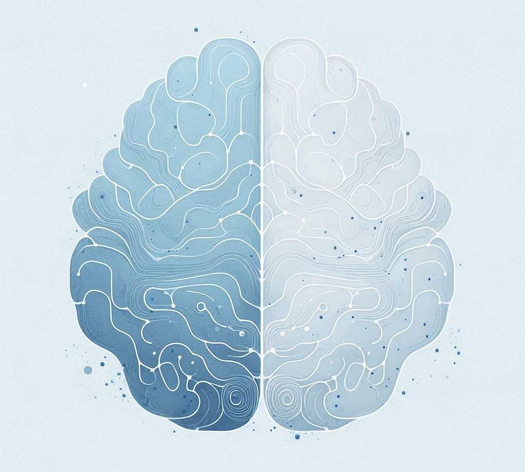 Cervello con elementi tech.