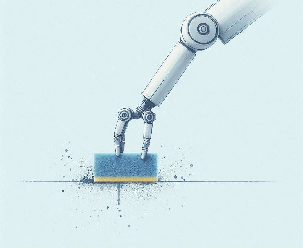 Braccio robotico con spugnetta