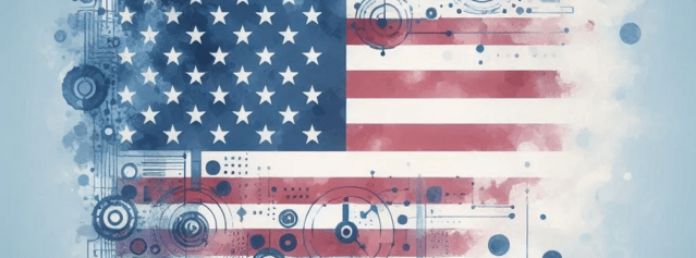 USA Flag in watercolours