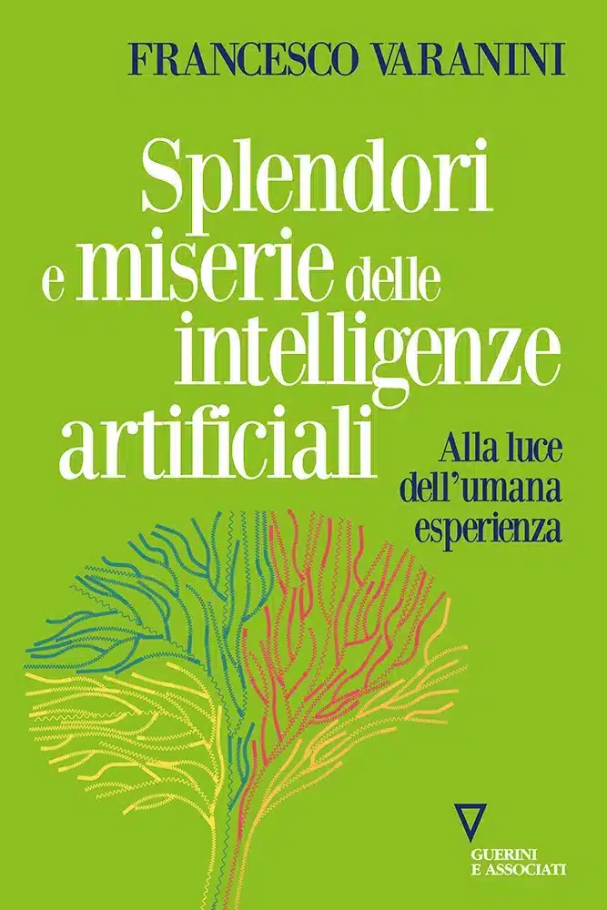 Titolo in bianco di nome e autore su sfondo verde acceso. Al centro dell'immagine è raffigurata una stilizzazione di un cervello umano formato da linee ondulate colorate, con toni che vanno dal giallo al rosso.