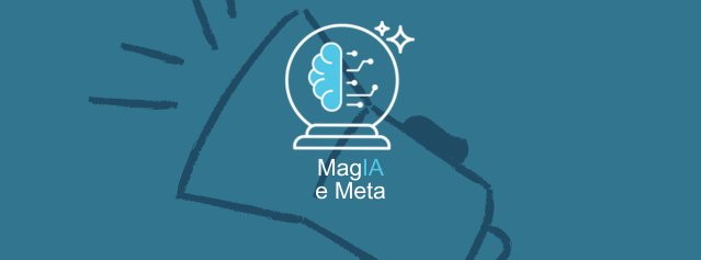 Logo di magia con megafono stilizzato sullo sfondo