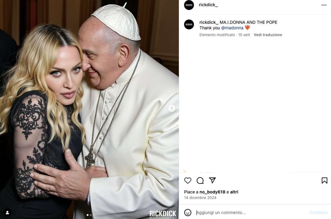 Papa Francesco e Madonna: le immagini generate dall’IA