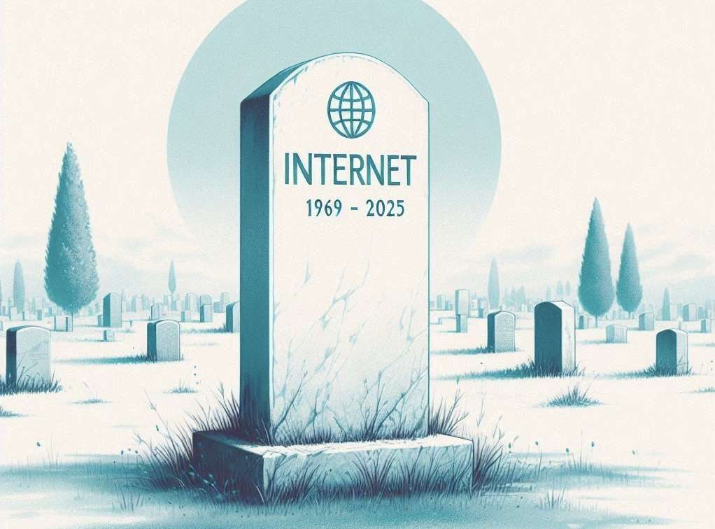 Lapide che rappresenta la Dead Internet Theory