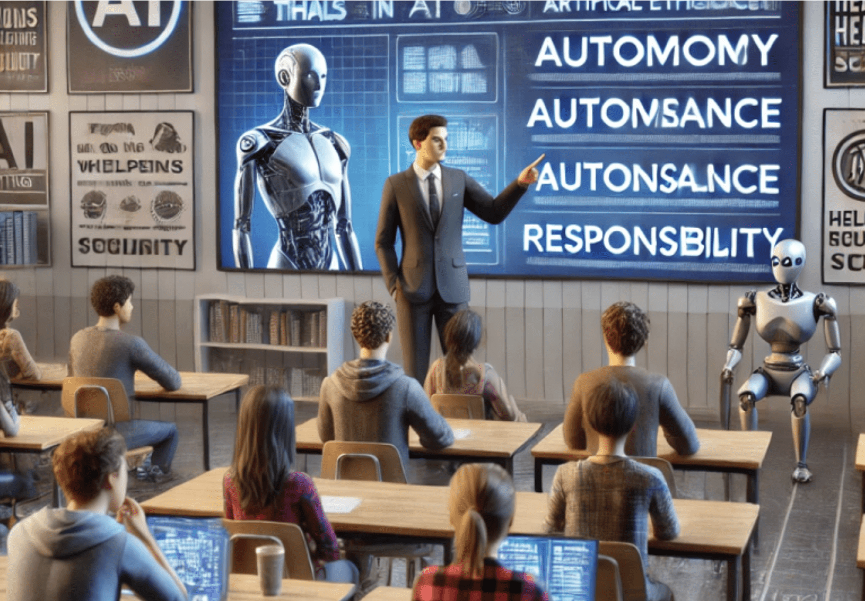 aula di un corso su etica e intelligenza artificiale
