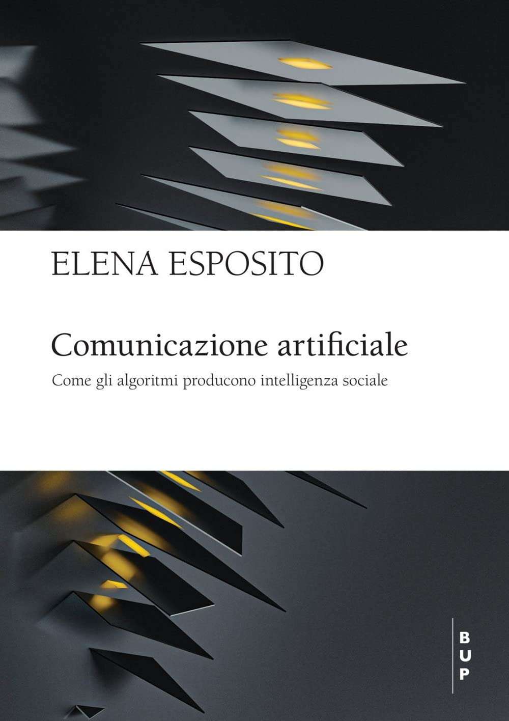 La copertina del libro Comunicazione Artificiale. Una immagine astratta, vagamente tecnologica, fatta di piani e collegamenti.