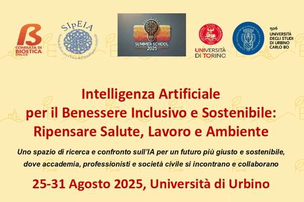 Summer School Urbino bioetica e etica dell’IA | 25-31 agosto