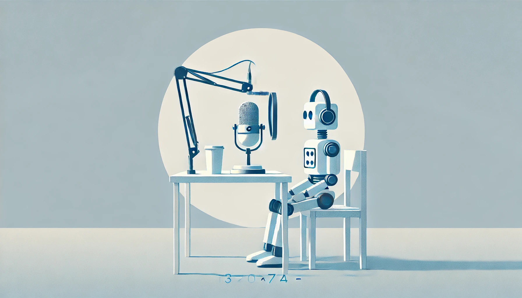 Robot che parla davanti ad un microfono