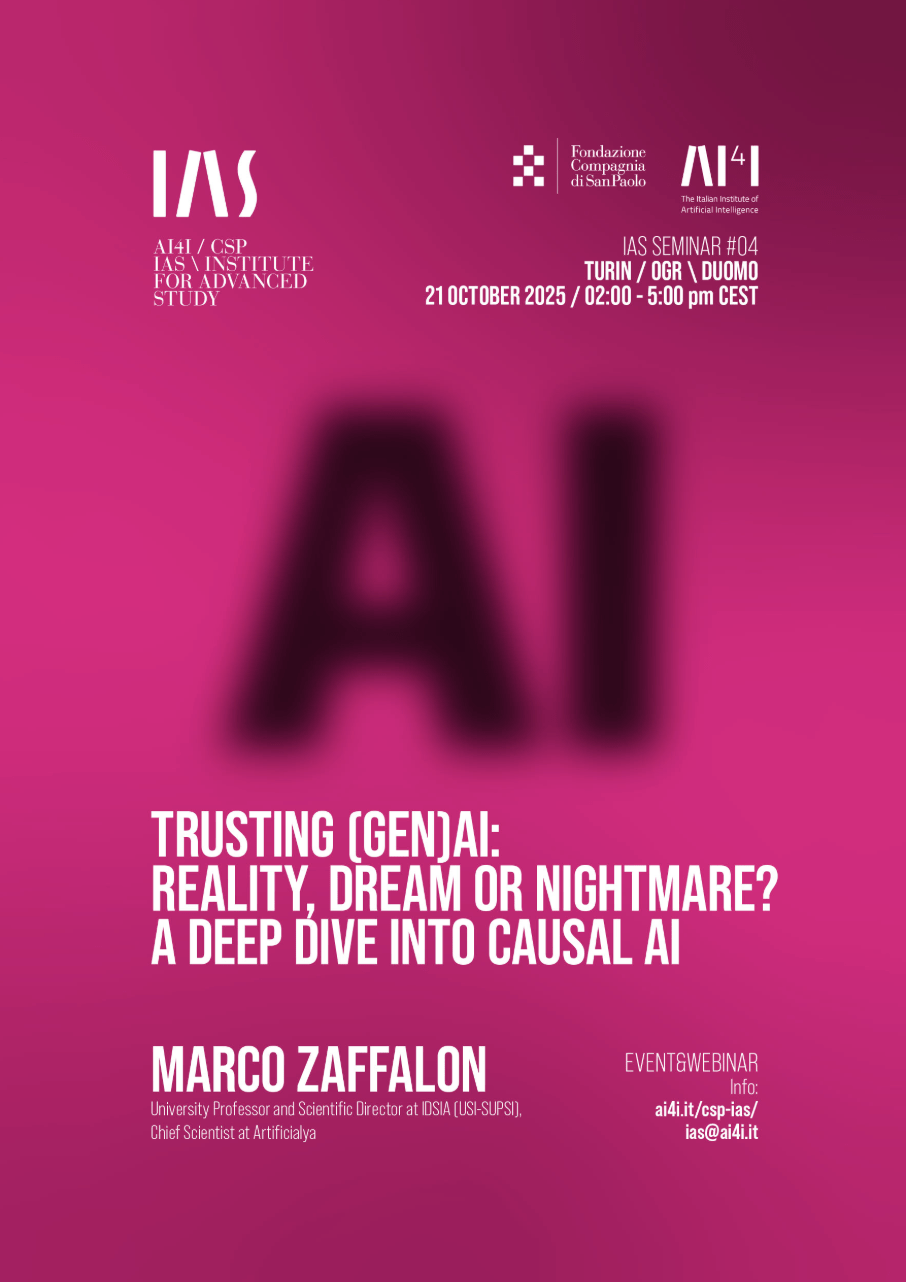 IAS SEMINAR #04 – Trusting (Gen)AI: reality, dream or nightmare? | 21/10/2025